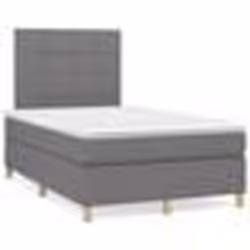 vidaXL Sommier à lattes de lit matelas LED gris foncé 120x190 cm tissu - 120 x 190 cm
