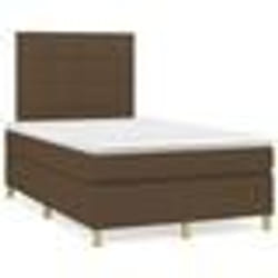 vidaXL Sommier à lattes de lit matelas et LED marron foncé 120x190 cm - 120 x 190 cm