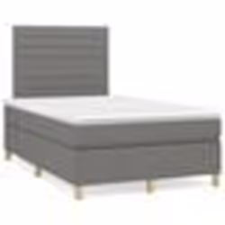vidaXL Sommier à lattes de lit matelas LED gris foncé 120x190 cm tissu - 120 x 190 cm