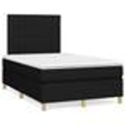 vidaXL Sommier à lattes de lit matelas et LED noir 120x190 cm tissu - 120 x 190 cm