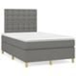 vidaXL Sommier à lattes de lit matelas LED gris foncé 120x190 cm tissu - 120 x 190 cm