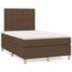 vidaXL Sommier à lattes de lit matelas et LED marron foncé 120x190 cm - 120 x 190 cm