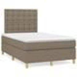 vidaXL Sommier à lattes de lit matelas et LED taupe 120x190 cm tissu - 120 x 190 cm