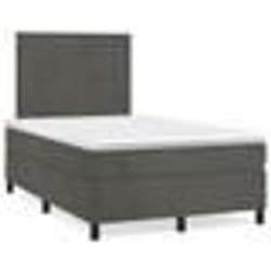 vidaXL Sommier à lattes de lit avec matelas LED gris foncé 120x190 cm - 120 x 190 cm
