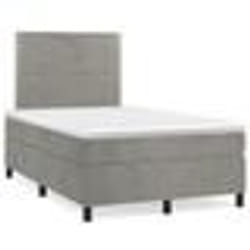 vidaXL Sommier à lattes de lit avec matelas LED gris clair 120x190 cm - 120 x 190 cm