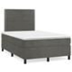 vidaXL Sommier à lattes de lit avec matelas LED gris foncé 120x190 cm - 120 x 190 cm
