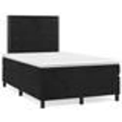vidaXL Sommier à lattes de lit et matelas LED noir 120x190 cm velours - 120 x 190 cm
