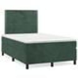 vidaXL Sommier à lattes de lit avec matelas LED vert foncé 120x190 cm - 120 x 190 cm
