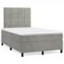 vidaXL Sommier à lattes de lit avec matelas LED gris clair 120x190 cm - 120 x 190 cm