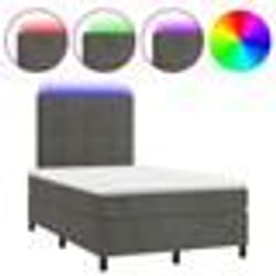 vidaXL Sommier à lattes de lit avec matelas LED gris foncé 120x190 cm - 120 x 190 cm