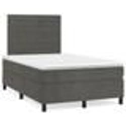 vidaXL Sommier à lattes de lit avec matelas LED gris foncé 120x190 cm - 120 x 190 cm