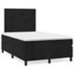 vidaXL Sommier à lattes de lit et matelas LED noir 120x190 cm velours - 120 x 190 cm