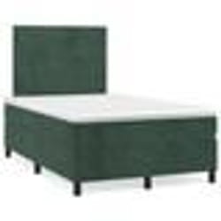 vidaXL Sommier à lattes de lit avec matelas LED vert foncé 120x190 cm - 120 x 190 cm