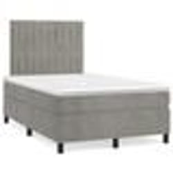 vidaXL Sommier à lattes de lit avec matelas LED gris clair 120x190 cm - 120 x 190 cm