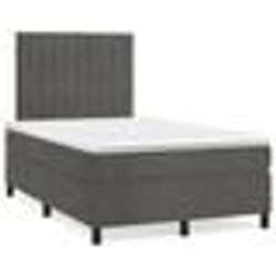 vidaXL Sommier à lattes de lit avec matelas LED gris foncé 120x190 cm - 120 x 190 cm