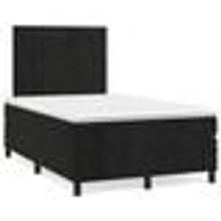 vidaXL Sommier à lattes de lit et matelas LED noir 120x190 cm velours - 120 x 190 cm