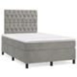 vidaXL Sommier à lattes de lit avec matelas LED gris clair 120x190 cm - 120 x 190 cm
