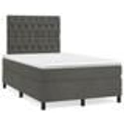 vidaXL Sommier à lattes de lit avec matelas LED gris foncé 120x190 cm - 120 x 190 cm