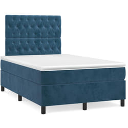 Vidaxl Sommier À Lattes De Lit Avec Matelas Led Bleu Foncé 120x190 Cm