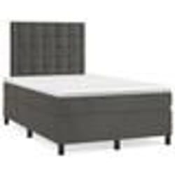 vidaXL Sommier à lattes de lit avec matelas LED gris foncé 120x190 cm - 120 x 190 cm