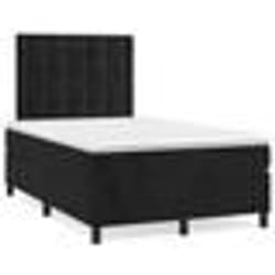 vidaXL Sommier à lattes de lit et matelas LED noir 120x190 cm velours - 120 x 190 cm