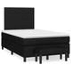 vidaXL Sommier à lattes de lit avec matelas noir 120x190 cm tissu - 120 x 190 cm
