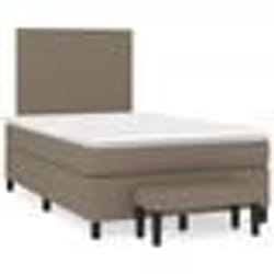 vidaXL Sommier à lattes de lit avec matelas taupe 120x190 cm tissu - 120 x 190 cm