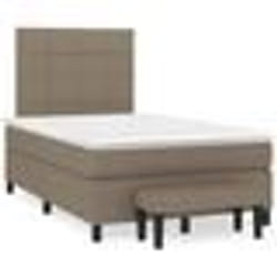 vidaXL Sommier à lattes de lit avec matelas taupe 120x190 cm tissu - 120 x 190 cm
