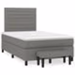 vidaXL Sommier à lattes de lit avec matelas gris foncé 120x190cm tissu - 120 x 190 cm