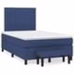 vidaXL Sommier à lattes de lit avec matelas bleu 120x190 cm tissu - 120 x 190 cm