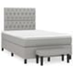 vidaXL Sommier à lattes de lit et matelas gris clair 120x190 cm tissu - 120 x 190 cm