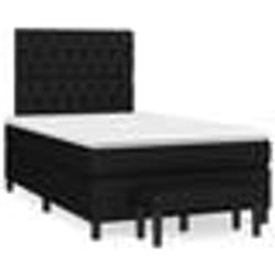 vidaXL Sommier à lattes de lit avec matelas noir 120x190 cm tissu - 120 x 190 cm