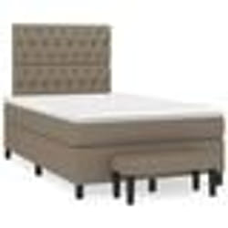 vidaXL Sommier à lattes de lit avec matelas taupe 120x190 cm tissu - 120 x 190 cm