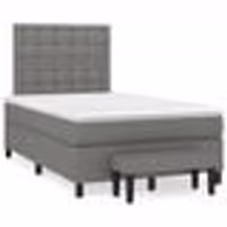 vidaXL Sommier à lattes de lit avec matelas gris foncé 120x190cm tissu - 120 x 190 cm