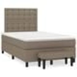 vidaXL Sommier à lattes de lit avec matelas taupe 120x190 cm tissu - 120 x 190 cm