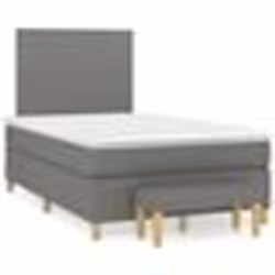 vidaXL Sommier à lattes de lit avec matelas gris foncé 120x190cm tissu - 120 x 190 cm