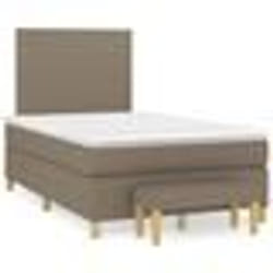 vidaXL Sommier à lattes de lit avec matelas taupe 120x190 cm tissu - 120 x 190 cm