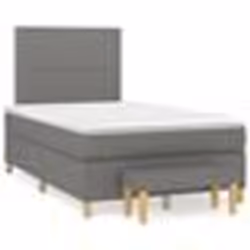 vidaXL Sommier à lattes de lit avec matelas gris foncé 120x190cm tissu - 120 x 190 cm