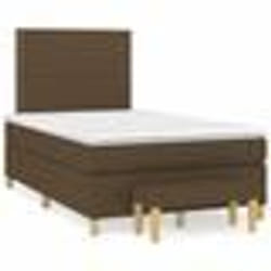 vidaXL Sommier à lattes de lit et matelas marron foncé 120x190cm tissu - 120 x 190 cm