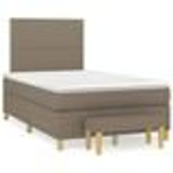 vidaXL Sommier à lattes de lit avec matelas taupe 120x190 cm tissu - 120 x 190 cm