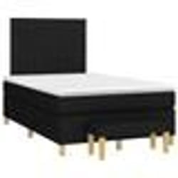 vidaXL Sommier à lattes de lit avec matelas noir 120x190 cm tissu - 120 x 190 cm