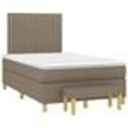 vidaXL Sommier à lattes de lit avec matelas taupe 120x190 cm tissu - 120 x 190 cm