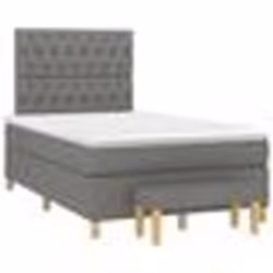 vidaXL Sommier à lattes de lit avec matelas gris foncé 120x190cm tissu - 120 x 190 cm