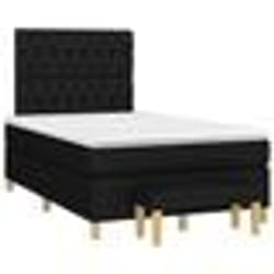 vidaXL Sommier à lattes de lit avec matelas noir 120x190 cm tissu - 120 x 190 cm