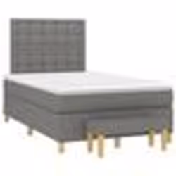 vidaXL Sommier à lattes de lit avec matelas gris foncé 120x190cm tissu - 120 x 190 cm