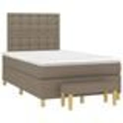 vidaXL Sommier à lattes de lit avec matelas taupe 120x190 cm tissu - 120 x 190 cm