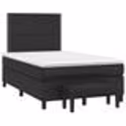 vidaXL Sommier à lattes de lit avec matelas noir 120x190 cm similicuir - 120 x 190 cm