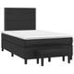 vidaXL Sommier à lattes de lit avec matelas noir 120x190 cm similicuir - 120 x 190 cm