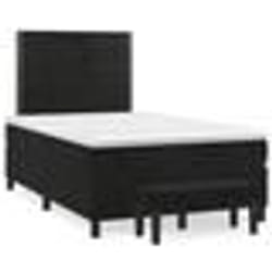 vidaXL Sommier à lattes de lit avec matelas noir 120x190 cm velours - 120 x 190 cm