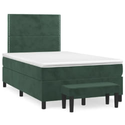vidaXL Sommier à lattes de lit avec matelas vert foncé 120x190 cm - 120 x 190 cm